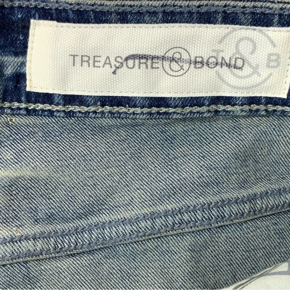 TREASURE & BOND High Waist Boyfriend CutOff Denim Shorts in Gravel MediumVintage - Picture 8 of 13